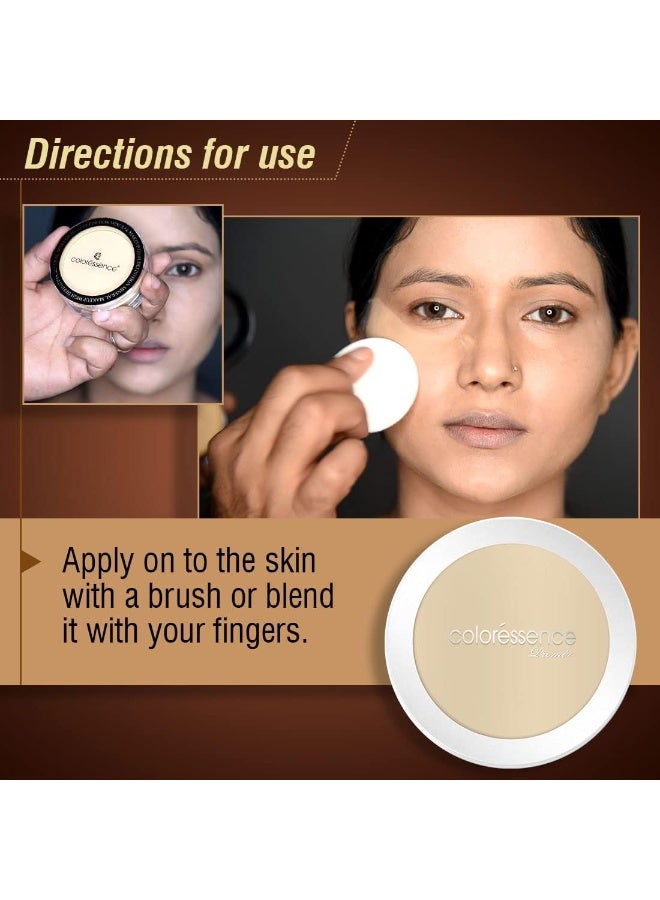 Coloressence Single HD powder Foundation Pancake Makeup Base, Matte Finish, Lightweight Longlasting Waterproof Formula (Brown) 8gm - Image 3